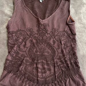 Women's Brown Sleeveless Top